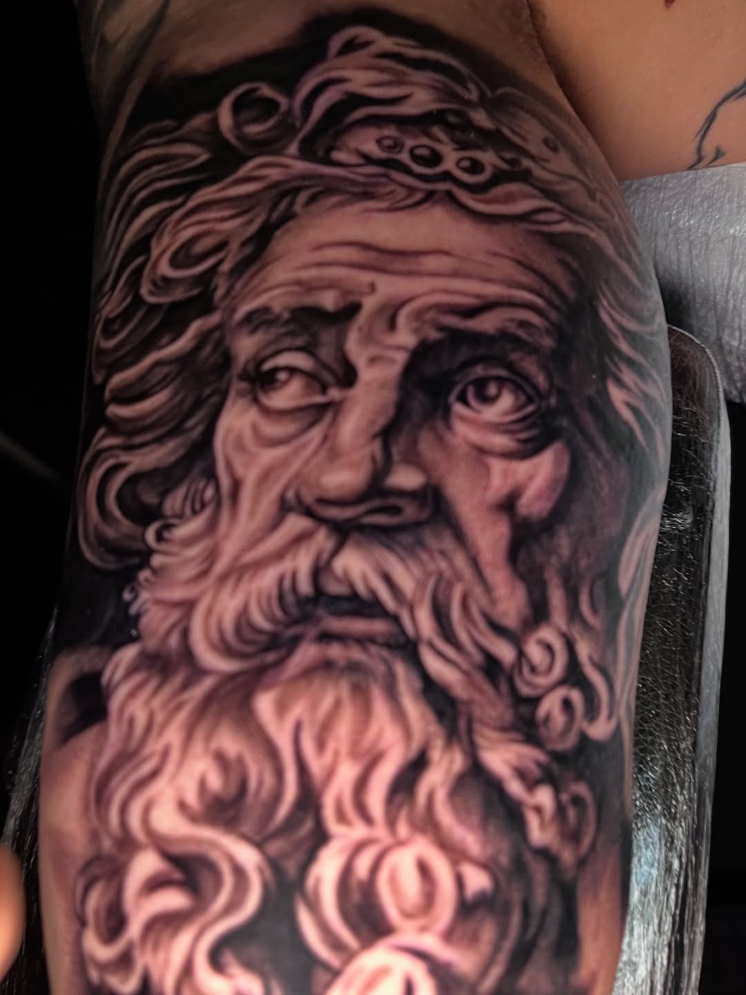 Tattoo by @zurdtauroink — realism, black_and_grey