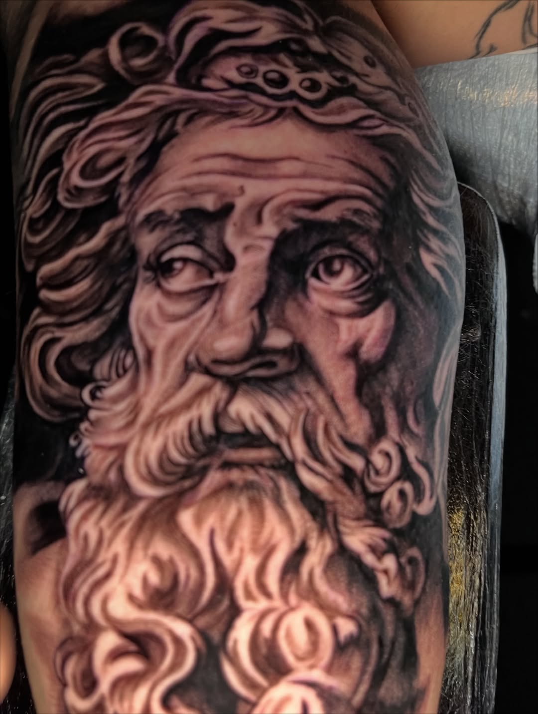 Tattoo by @zurdtauroink — realism, black_and_grey