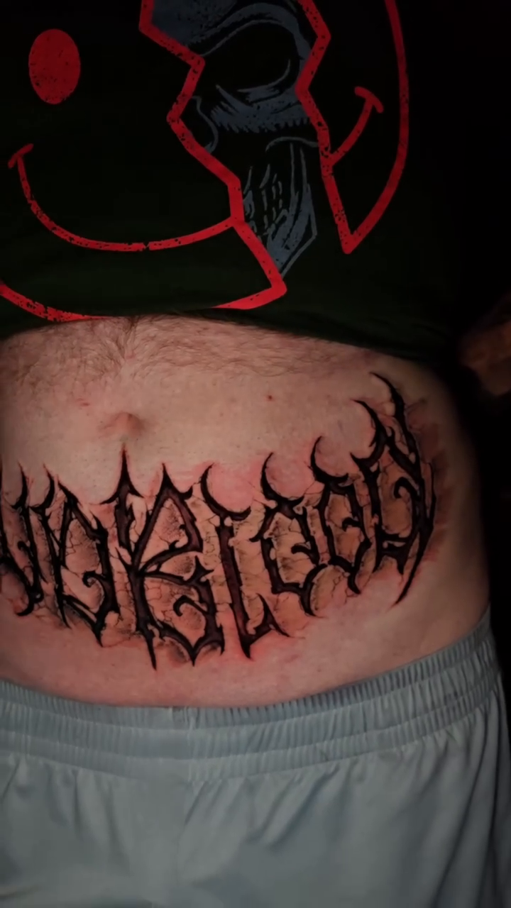 Tattoo by @samlg.tattoo — lettering_script, blackwork