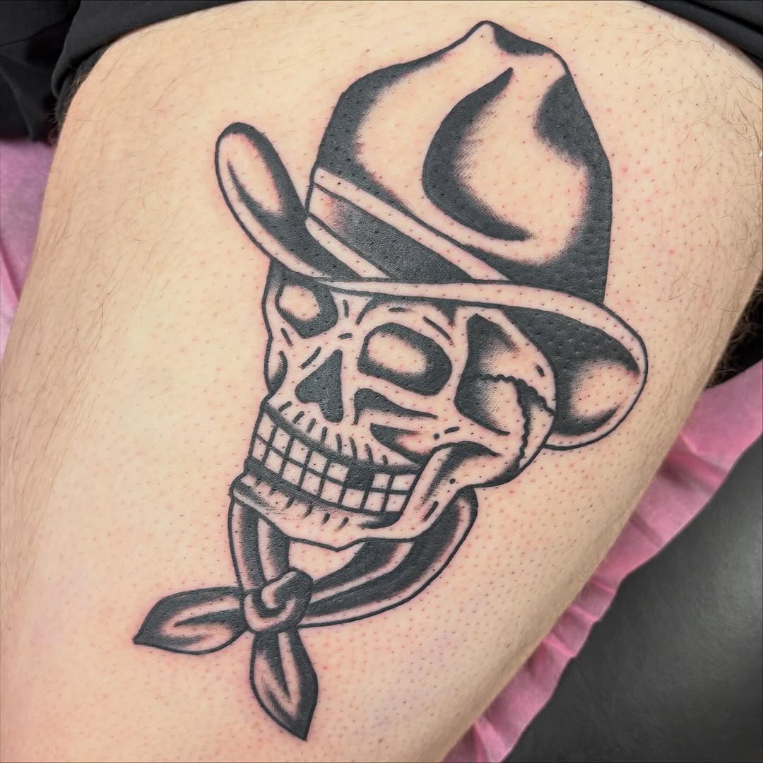 Tattoo by @brentallentattoos — american_traditional, black_and_grey