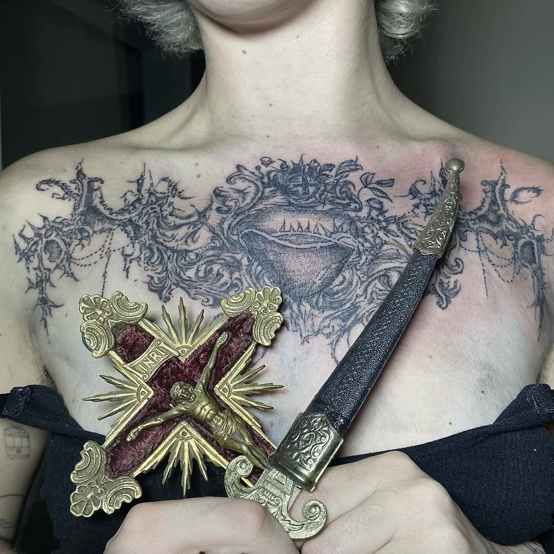 Tattoo by @sangresuciia — blackwork, ornamental