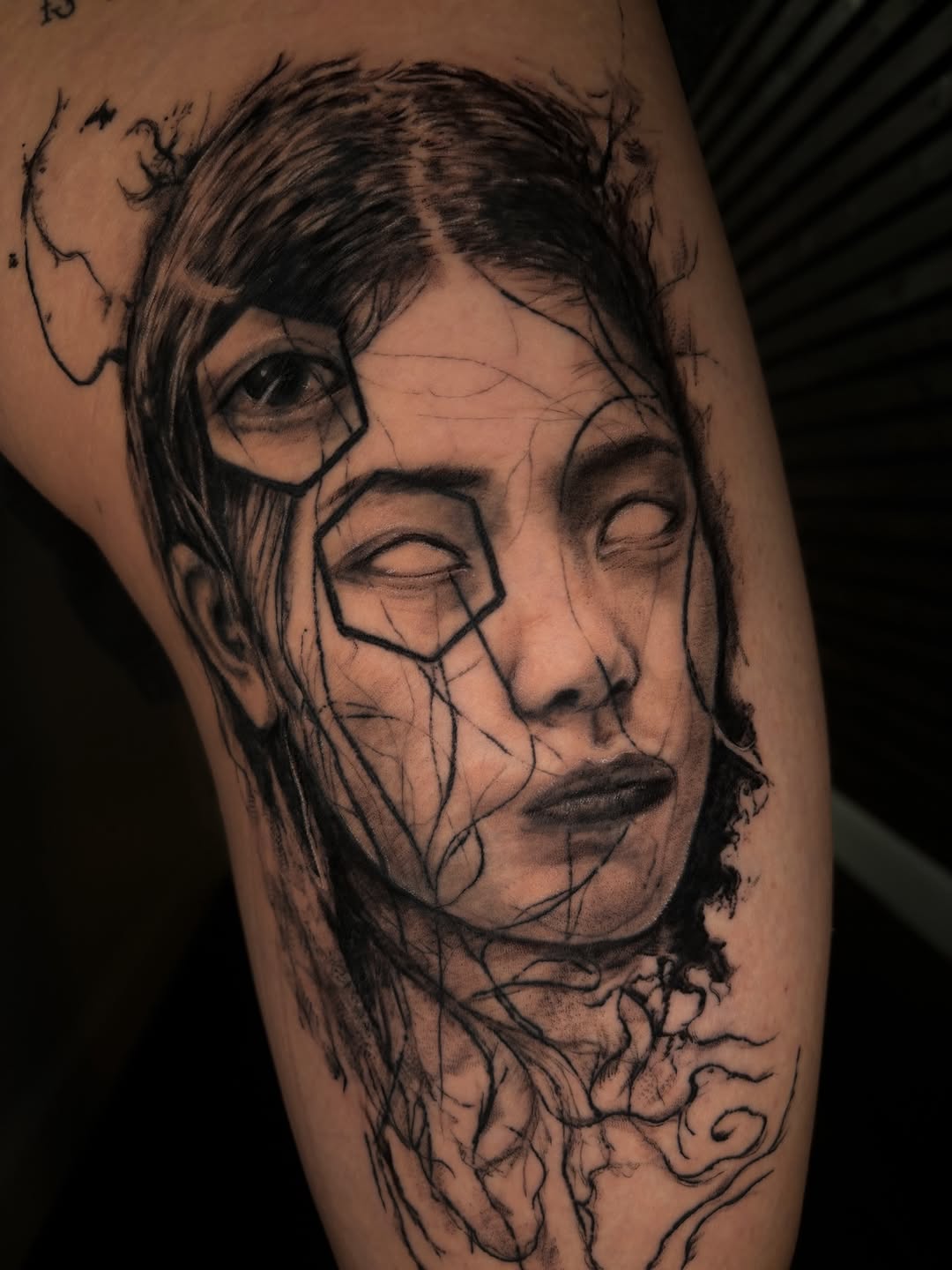 Tattoo by @profound.desires β black_and_grey, dark_realism