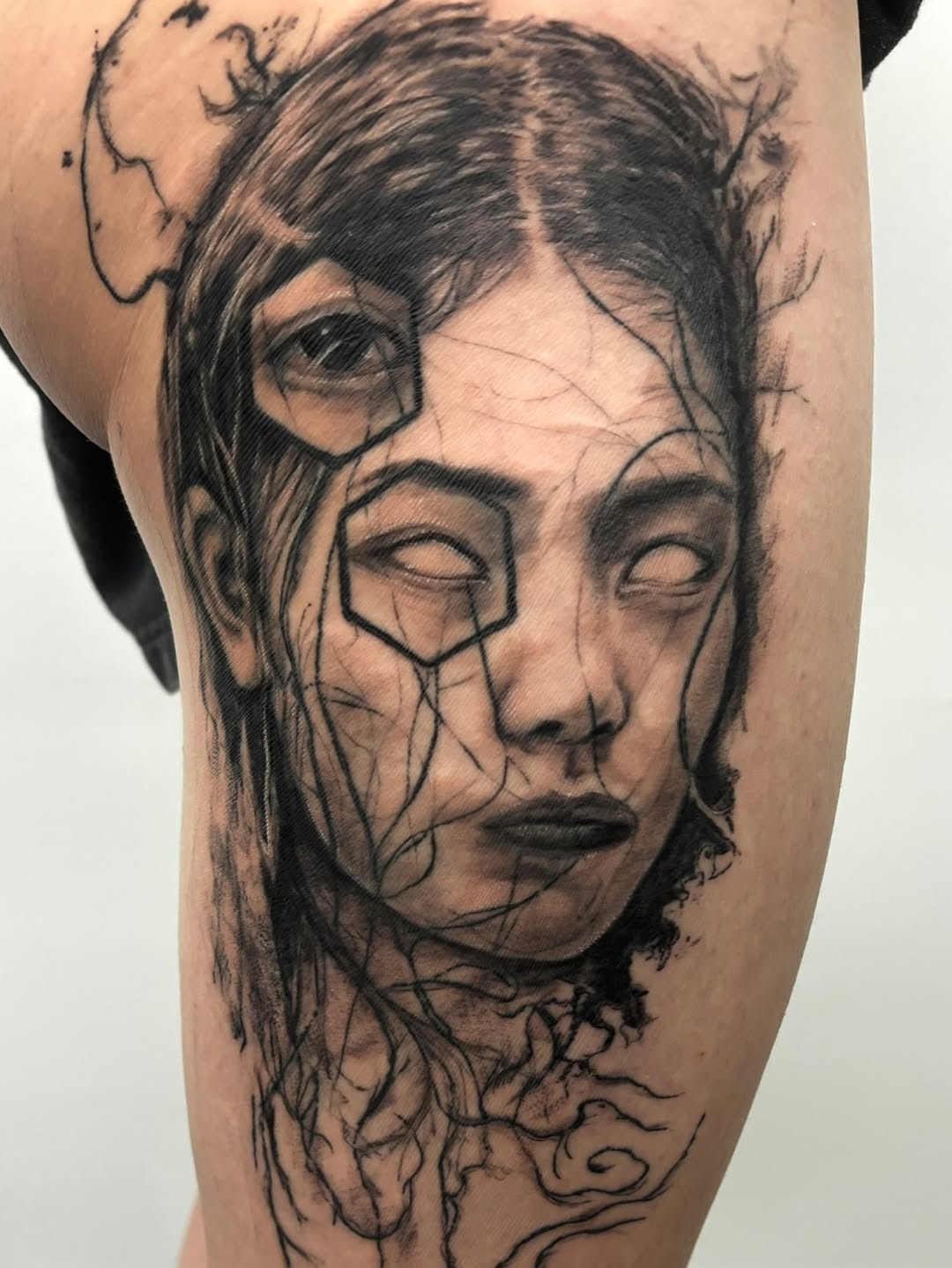 Tattoo by @profound.desires β black_and_grey, dark_realism