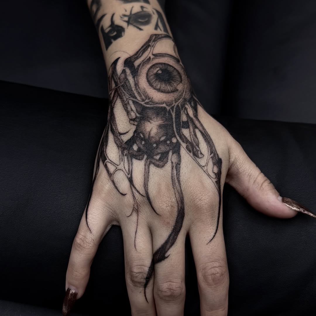 Tattoo by @grimsaintt — dark_realism, blackwork