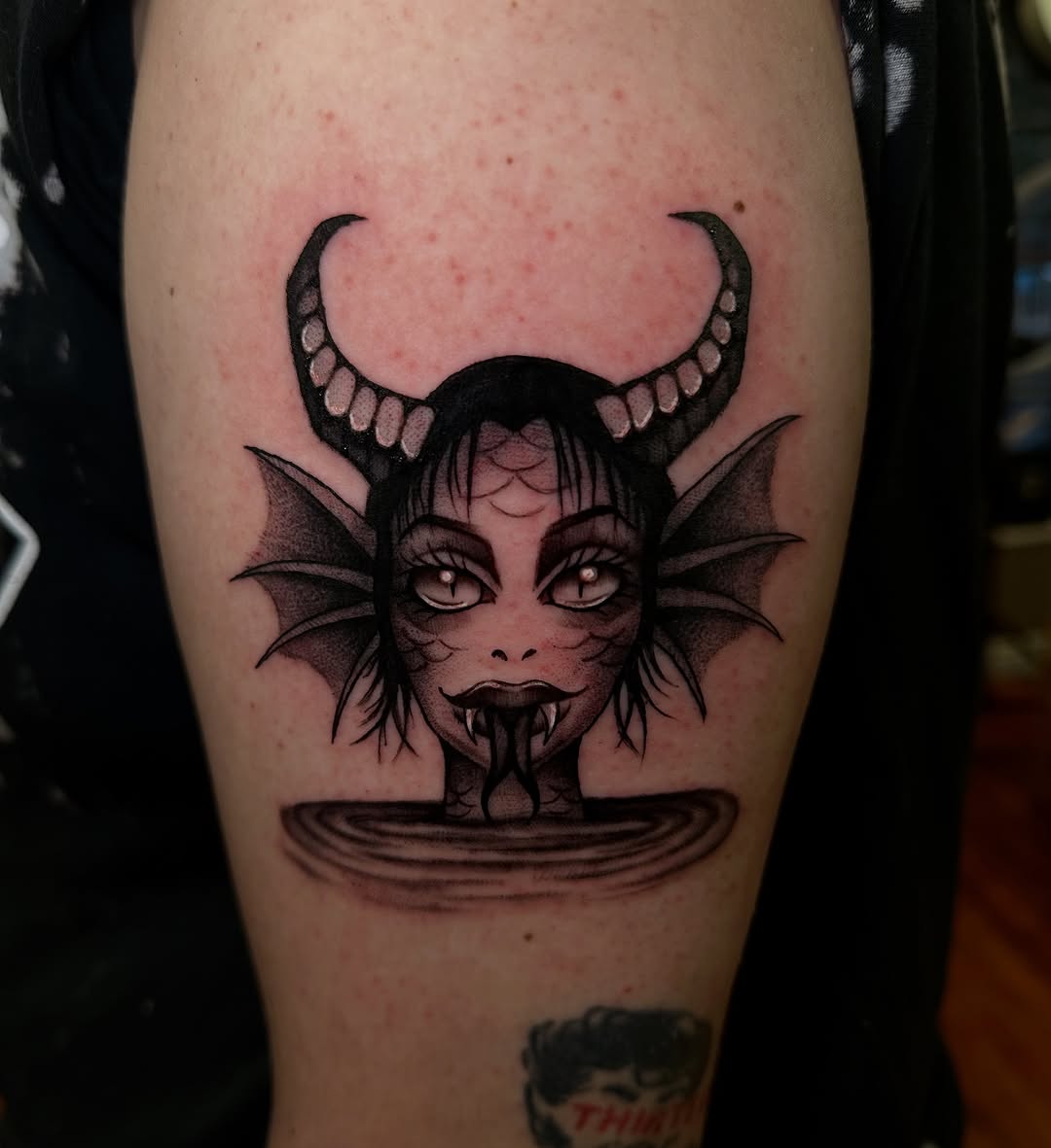 Tattoo by @bidi_bidi_inks β illustrative, black_and_grey