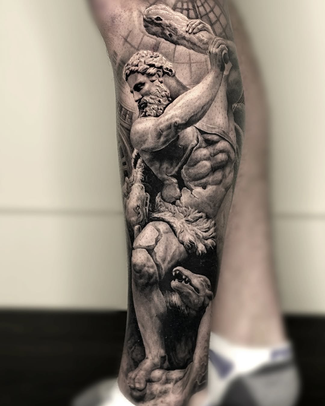 Tattoo by @umzii__tattoo — realism, black_and_grey