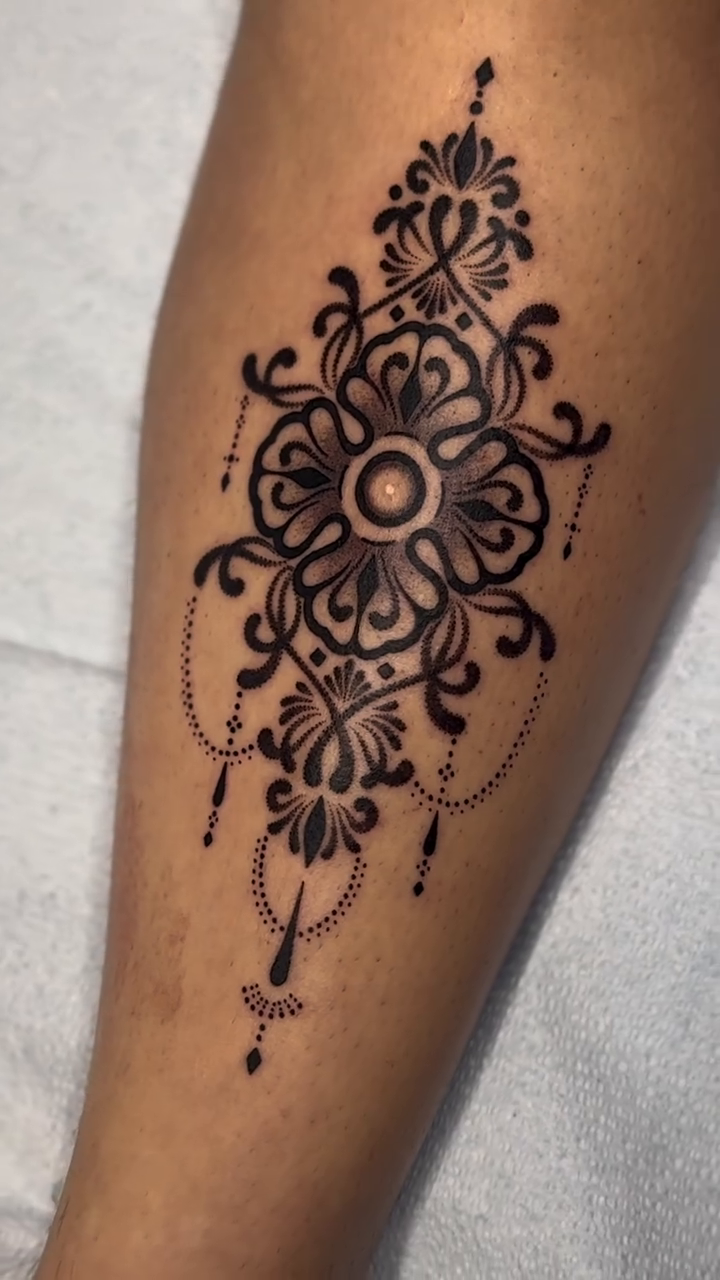 Tattoo by @spiritfleshtattoo — ornamental, black_and_grey