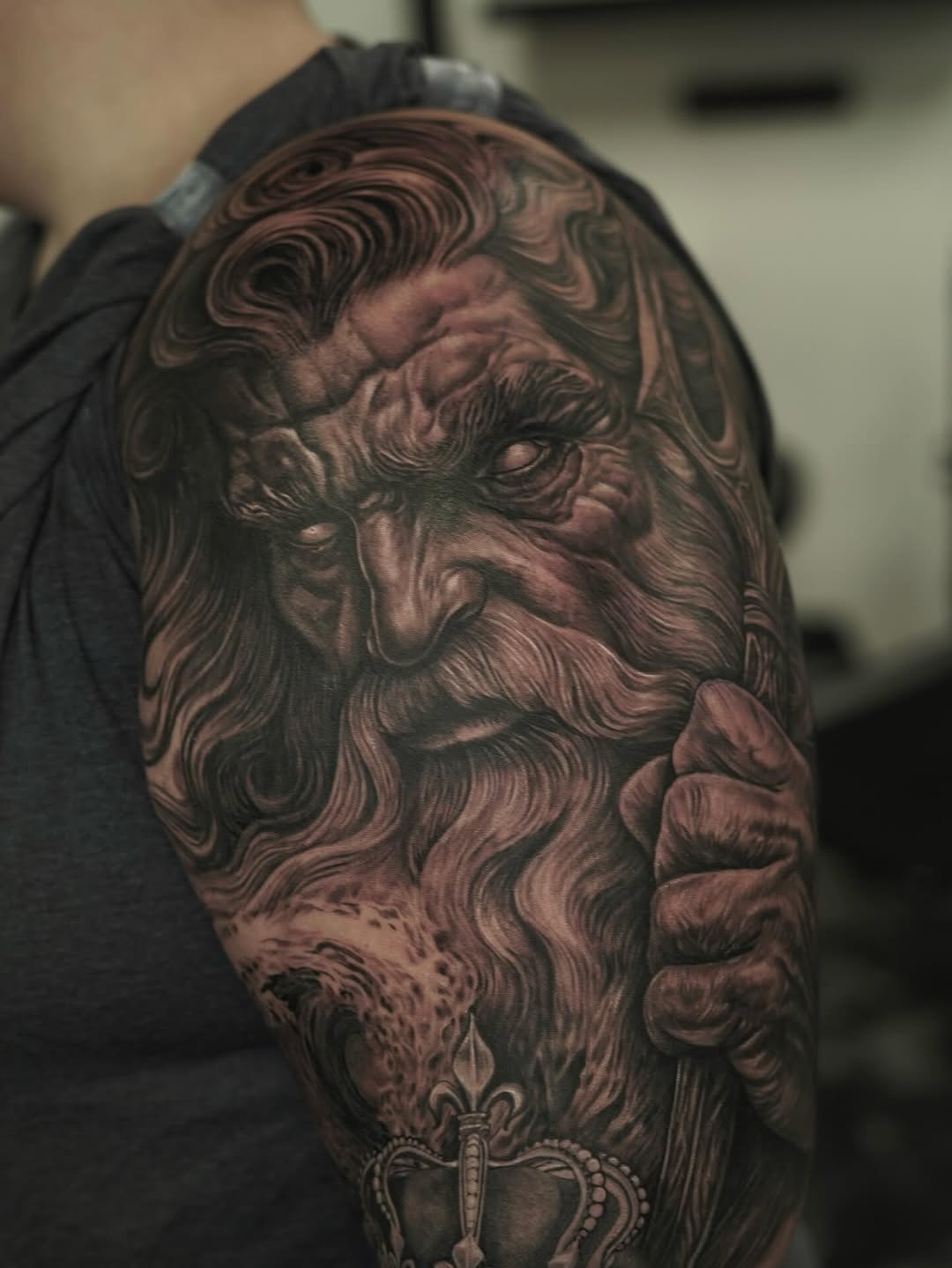Tattoo by @nelsontellezart — realism, black_and_grey