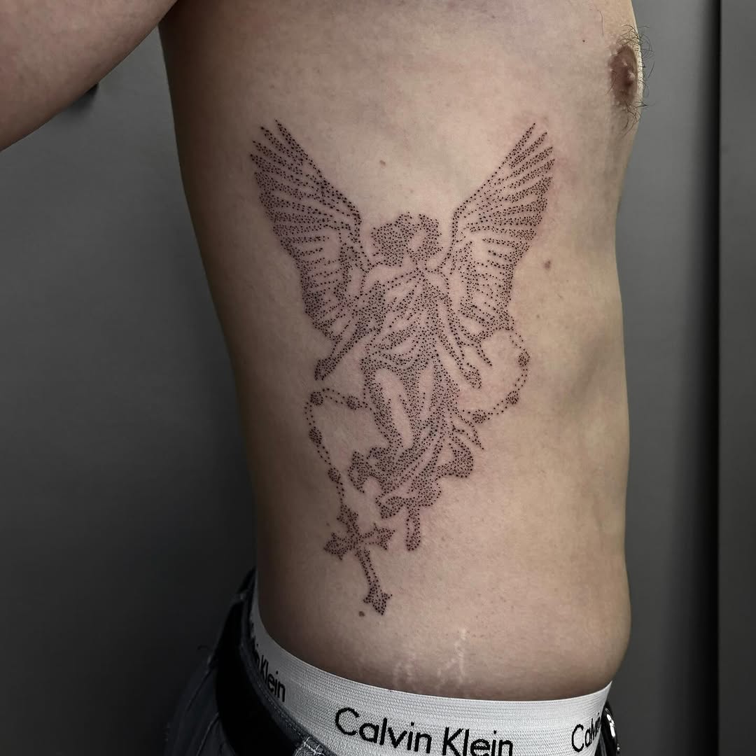 Tattoo by @siilvester — dotwork, black_and_grey