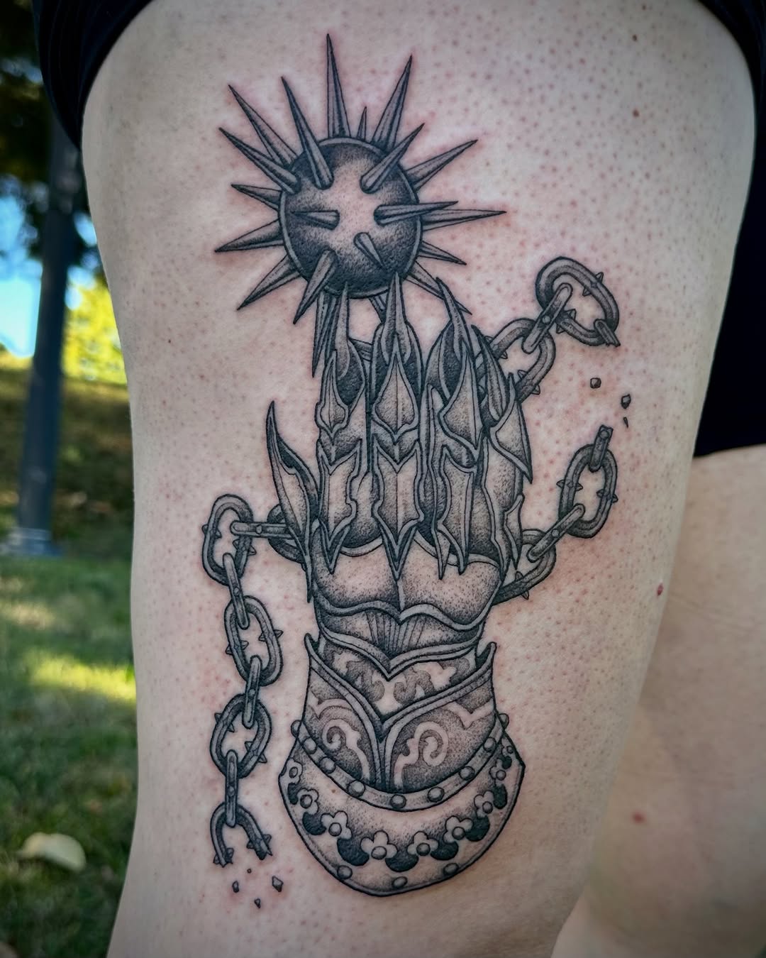 Tattoo by @racheltruskotattoos β black_and_grey, dotwork