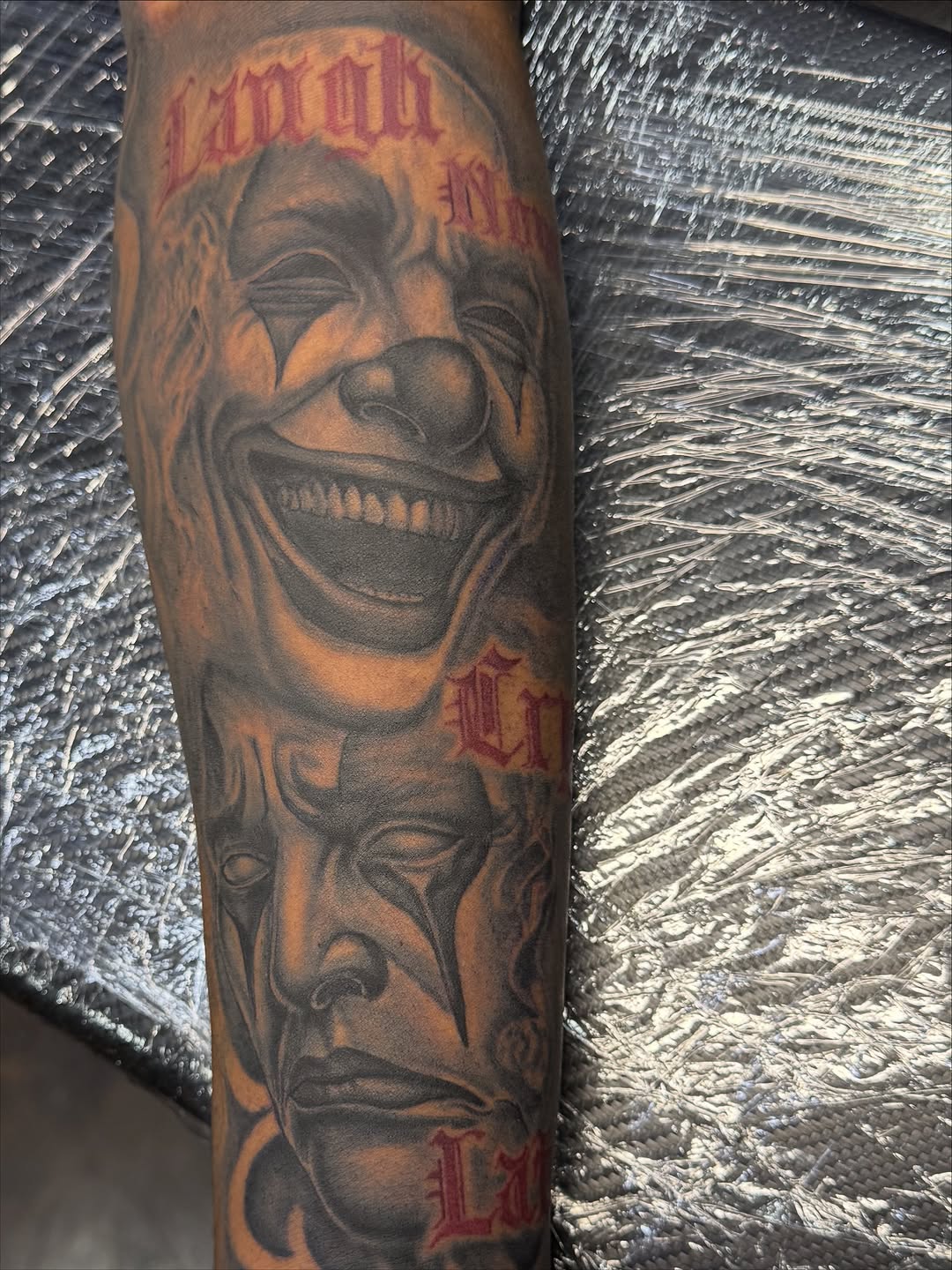 Tattoo by @tattsby0b — black_and_grey, lettering_script
