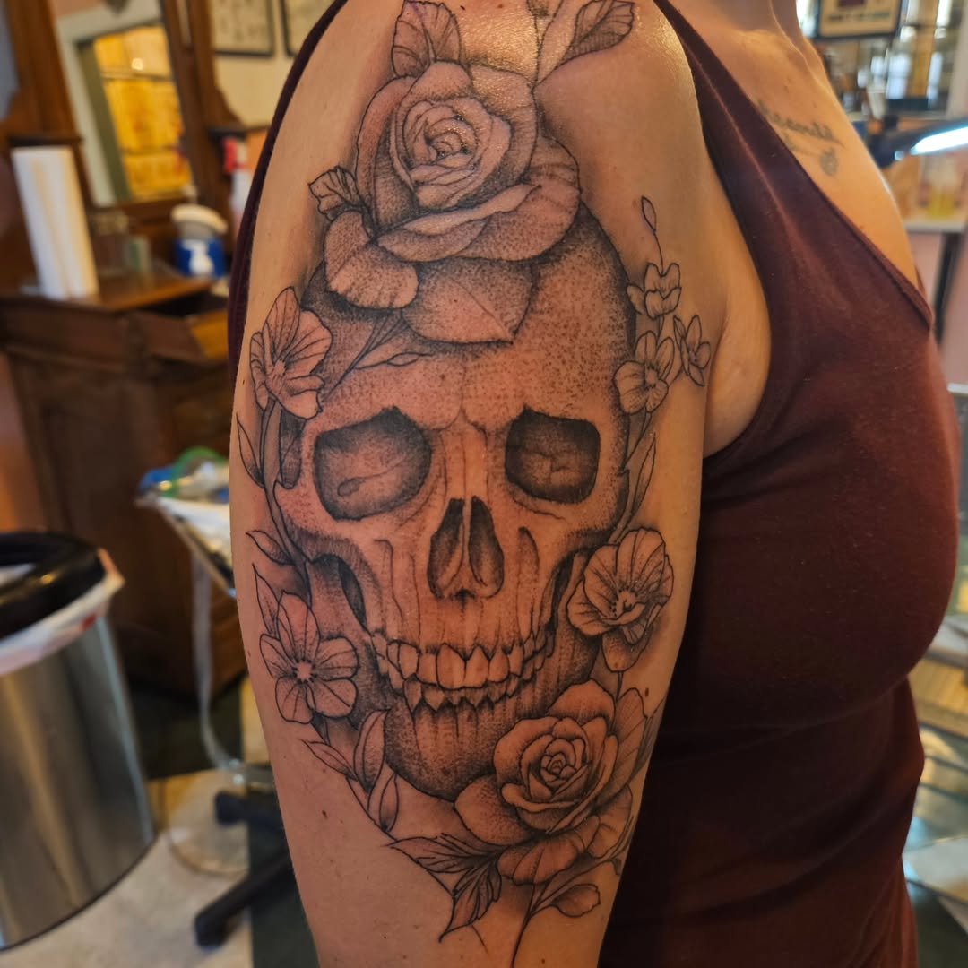 Tattoo by @davidnashart — black_and_grey, illustrative