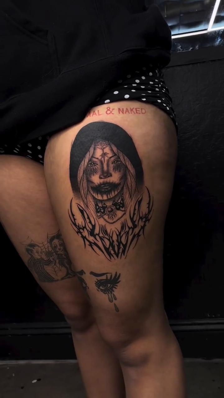 Tattoo by @tattedbylisa โ illustrative, black_and_grey