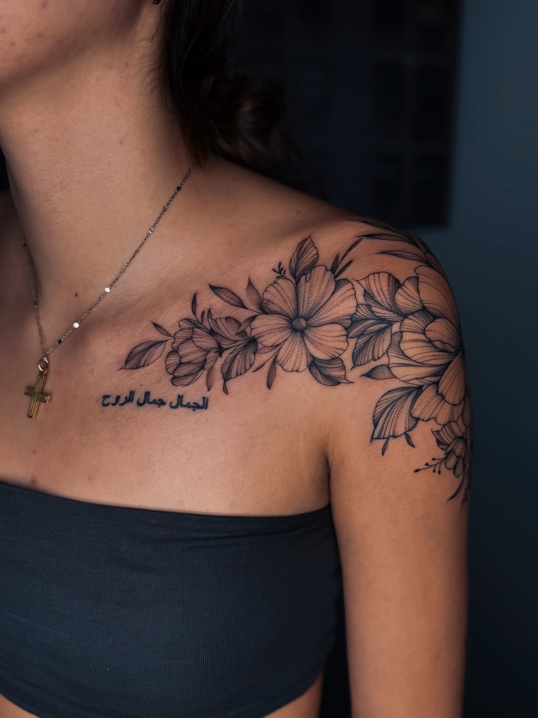 Tattoo by @olgatattooing — black_and_grey