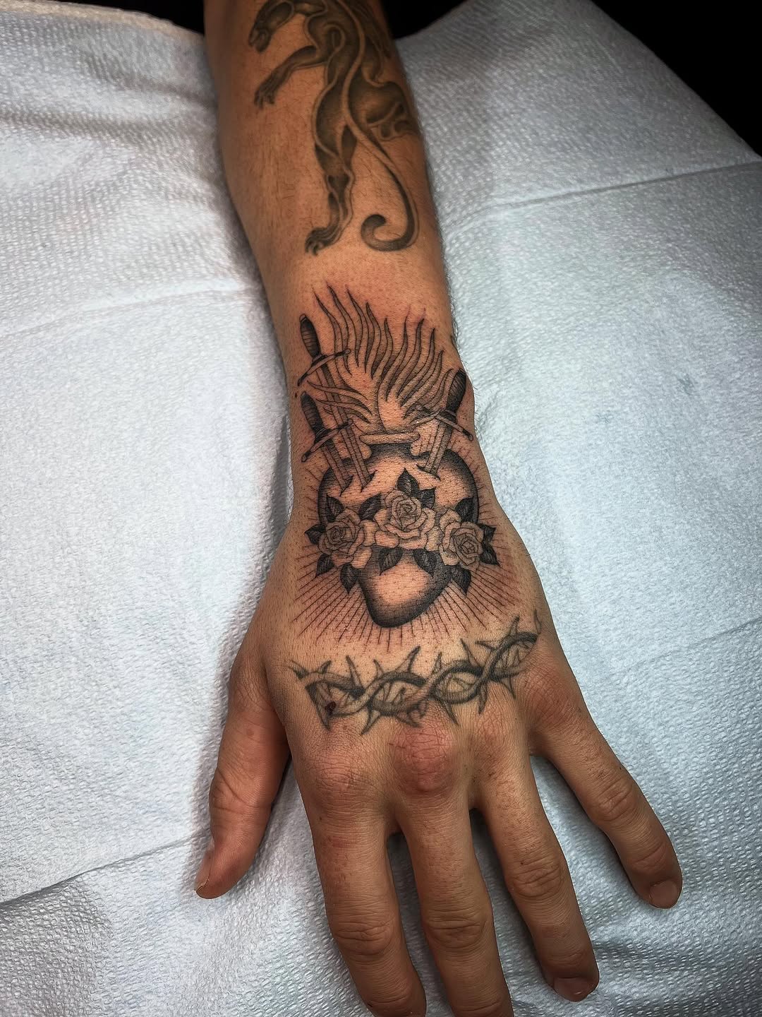 Tattoo by @linahsiaotattoo — black_and_grey, chicano