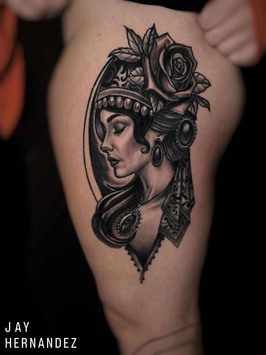 Tattoo by @jayhernandeztattoos — black_and_grey, realism