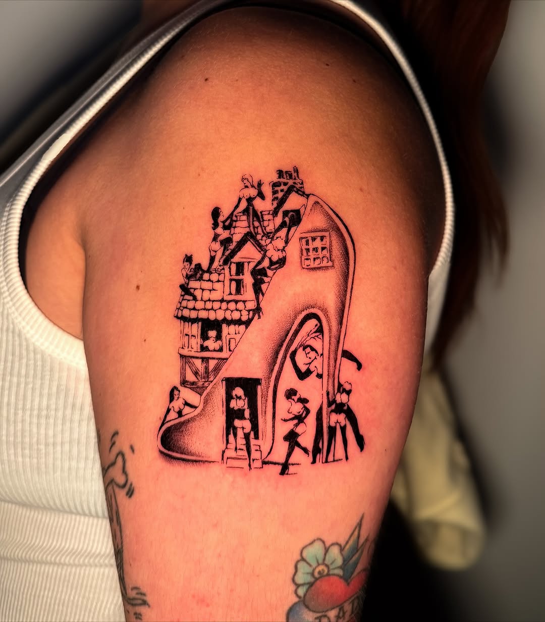 Tattoo by @meliasdolls — illustrative, black_and_grey