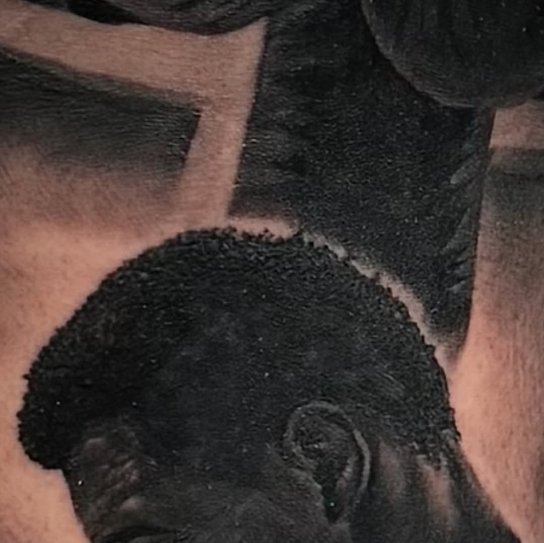 Tattoo by @angels__tattoo — realism, black_and_grey