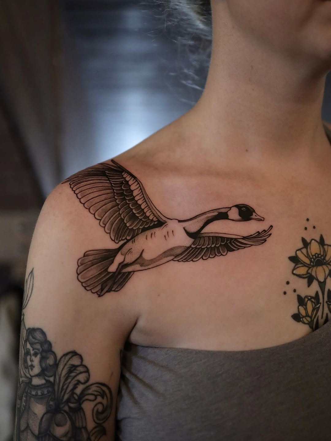Tattoo by @morganpurcey — black_and_grey