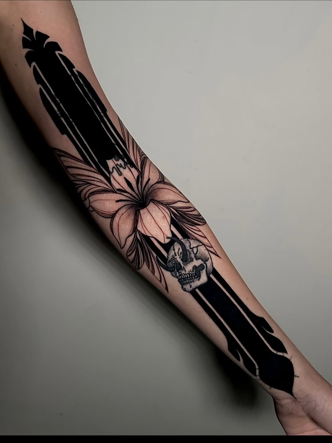 Tattoo by @tattoos.crystal — blackwork, illustrative