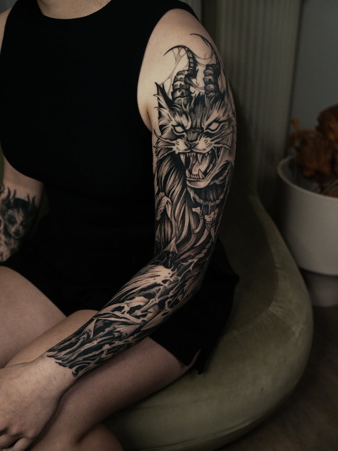 Tattoo by @bru.blackink — black_and_grey, dark_realism