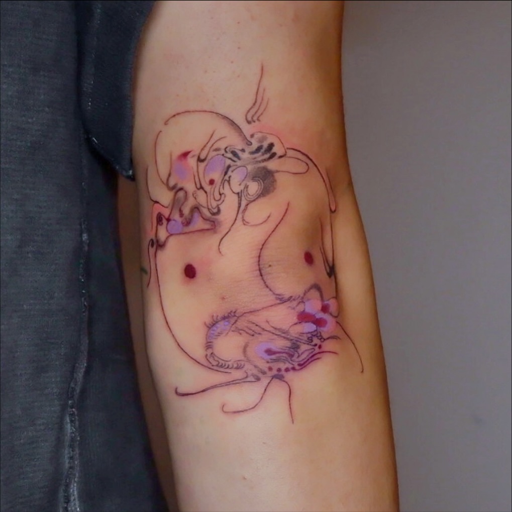 Tattoo by @the_tru_jerrry β illustrative, dotwork