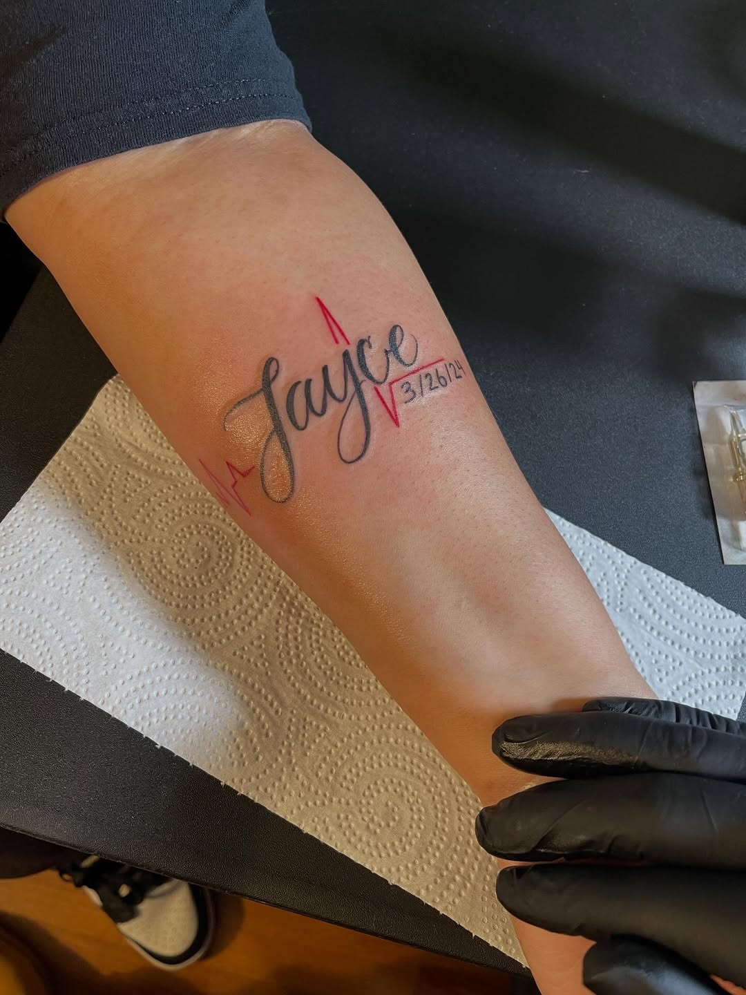 Tattoo by @da_madtatter — lettering_script, fine_line