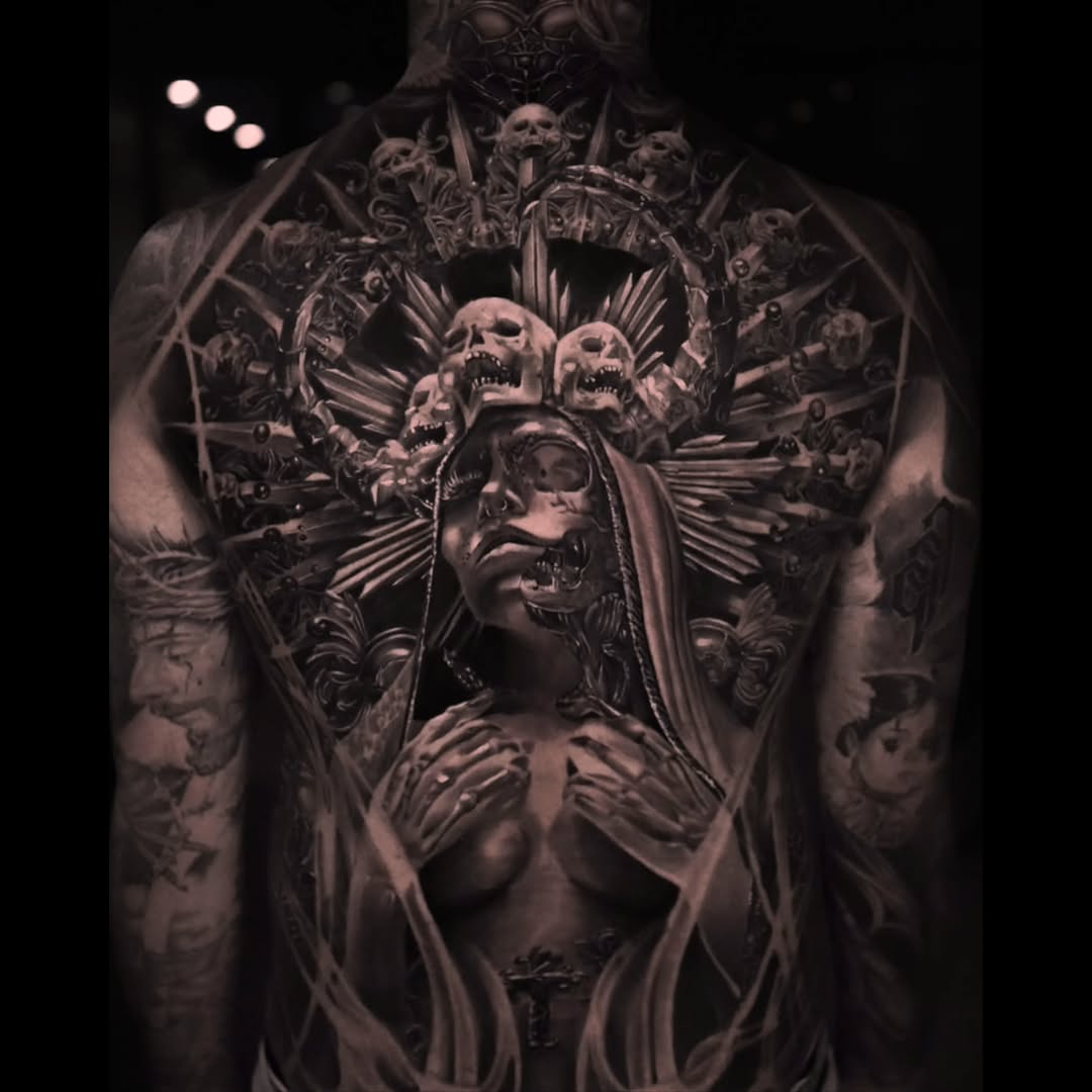 Tattoo by @tattooist_pitasso — dark_realism, blackwork