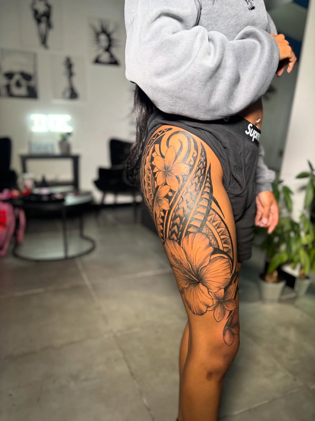 Tattoo by @shyluhv — tribal, black_and_grey