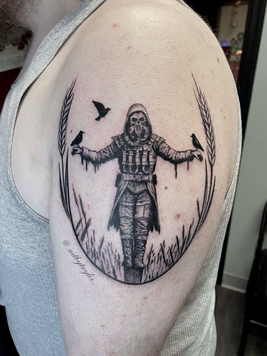 Tattoo by @_artbytaylor_ — black_and_grey, illustrative