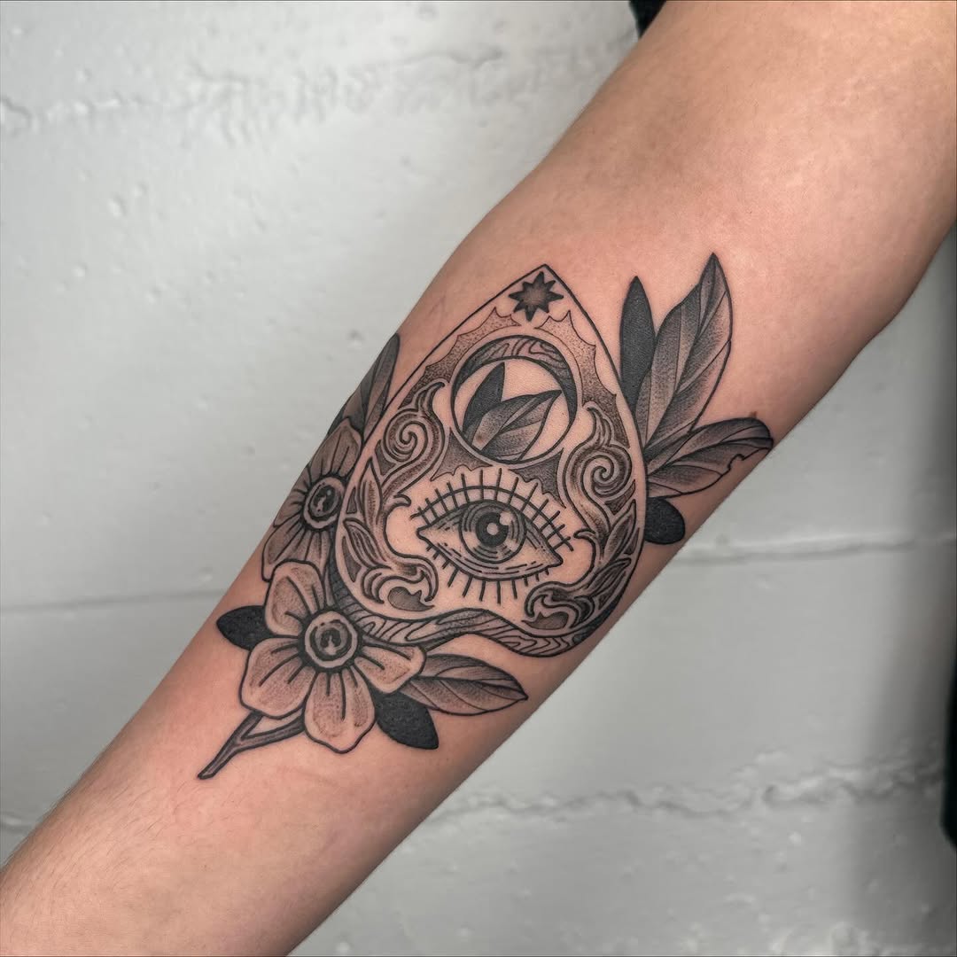 Tattoo by @stabbypain — black_and_grey, ornamental