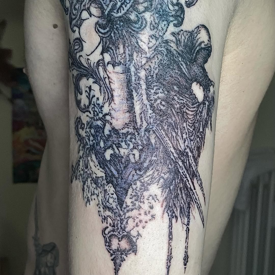Tattoo by @sangresuciia — blackwork, dark_realism