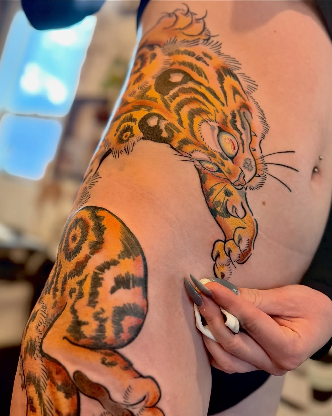 Tattoo by @morgan_tattoos — japanese_irezumi, black_and_grey