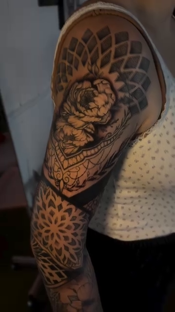 Tattoo by @jeffkaithtattoos — geometric, black_and_grey