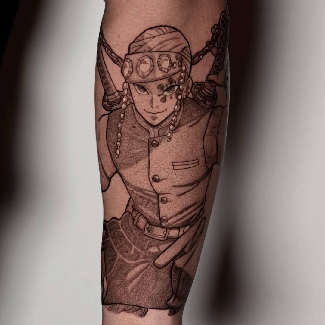 Tattoo by @rachelbelltattoo — illustrative, anime