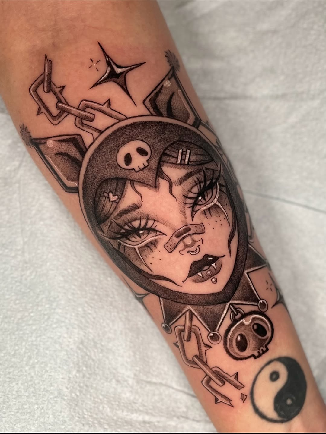 Tattoo by @katstattooth β new_school, black_and_grey