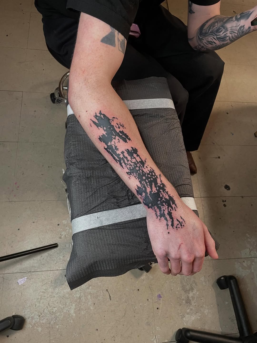 Tattoo by @emotionalthugtattoo — blackwork, abstract