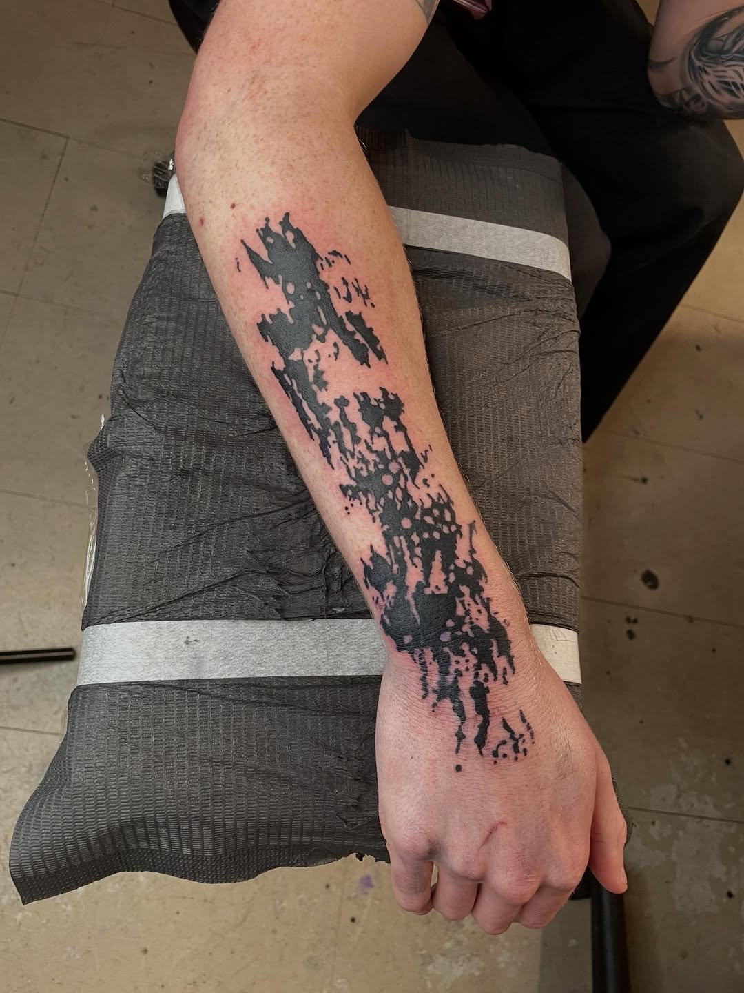 Tattoo by @emotionalthugtattoo — blackwork, abstract