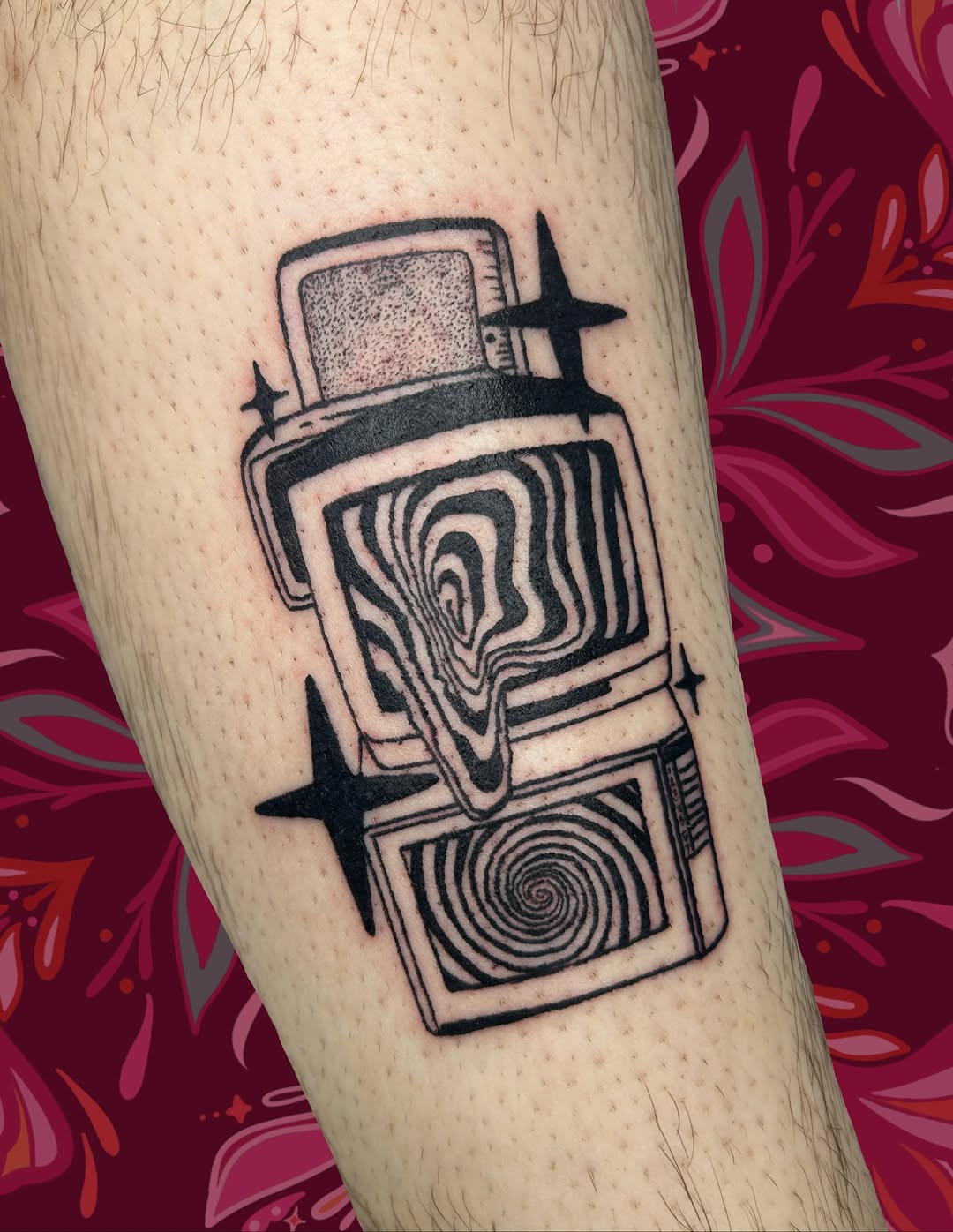 Tattoo by @honeybunnympls — illustrative, blackwork
