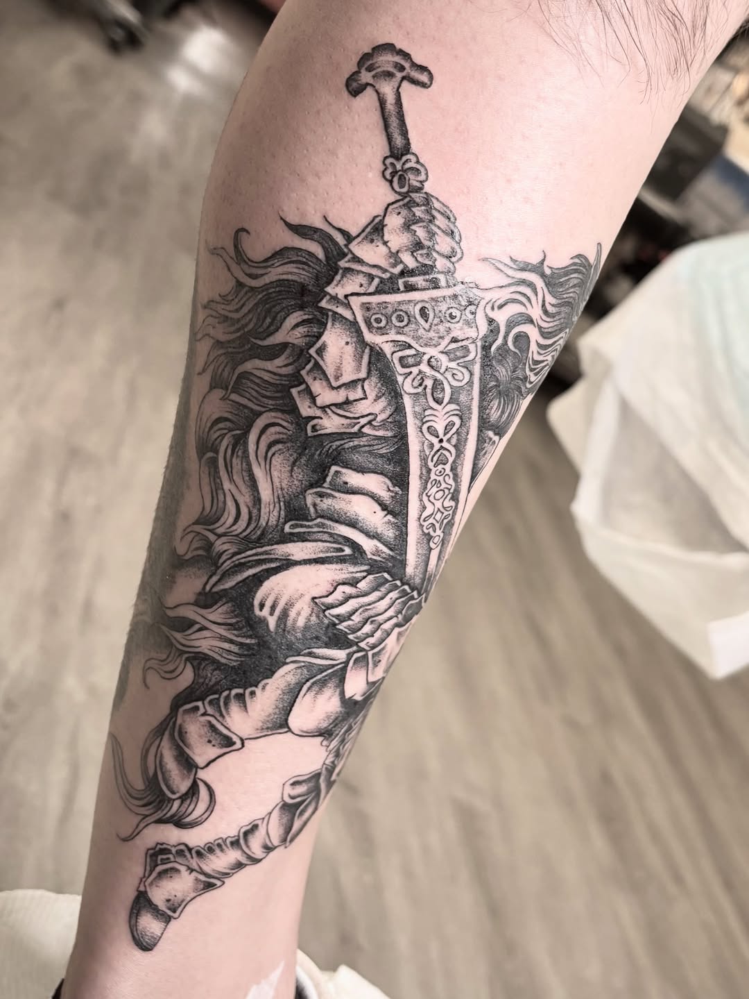 Tattoo by @amberntattoos — black_and_grey, realism