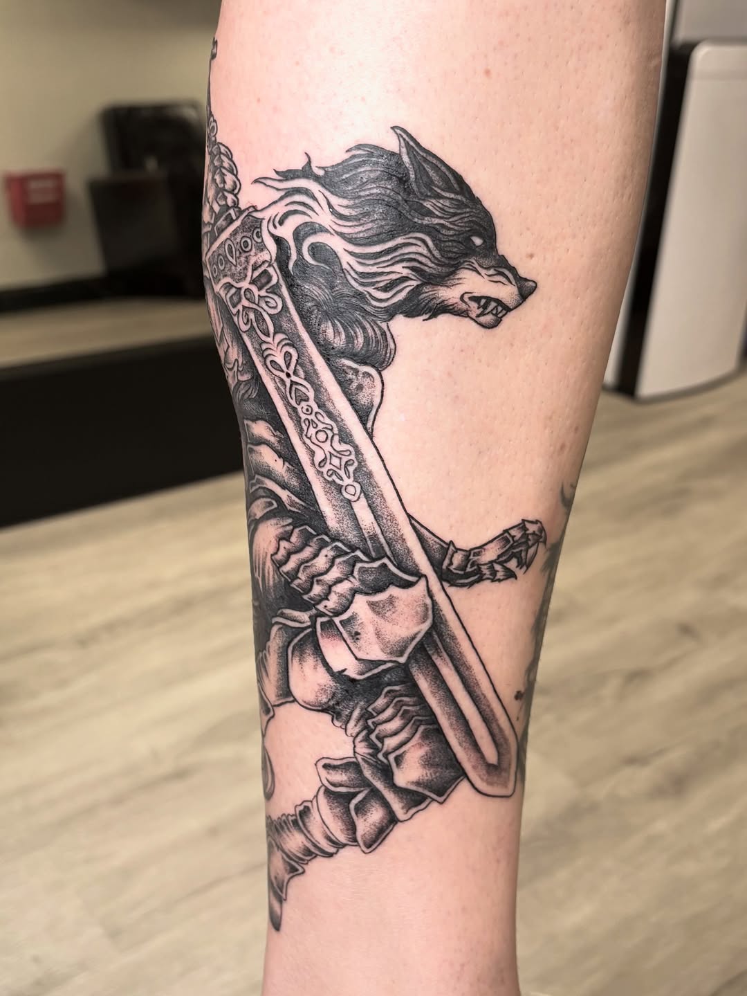 Tattoo by @amberntattoos — black_and_grey, realism