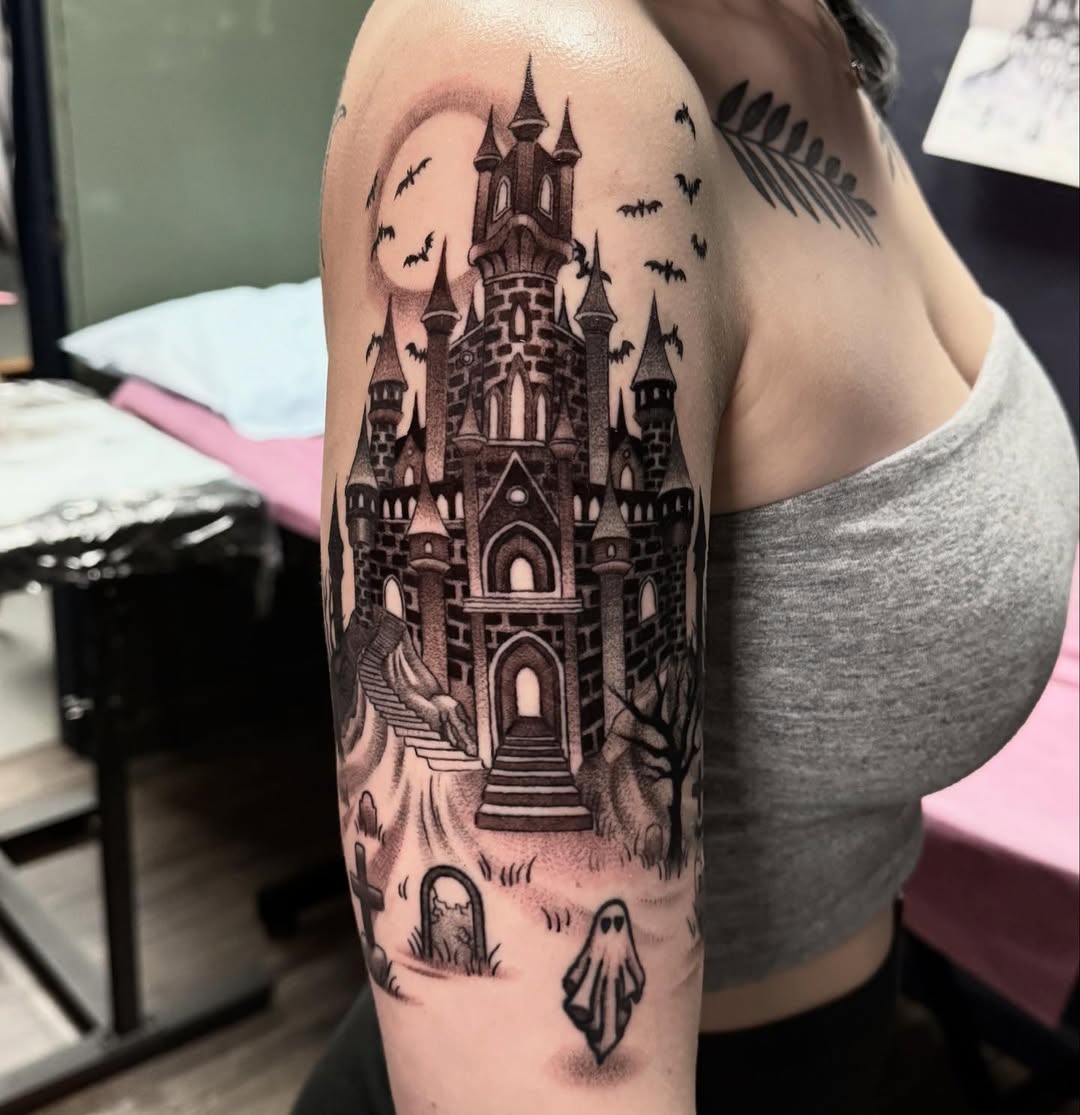 Tattoo by @miachristattoo — black_and_grey, dark_realism
