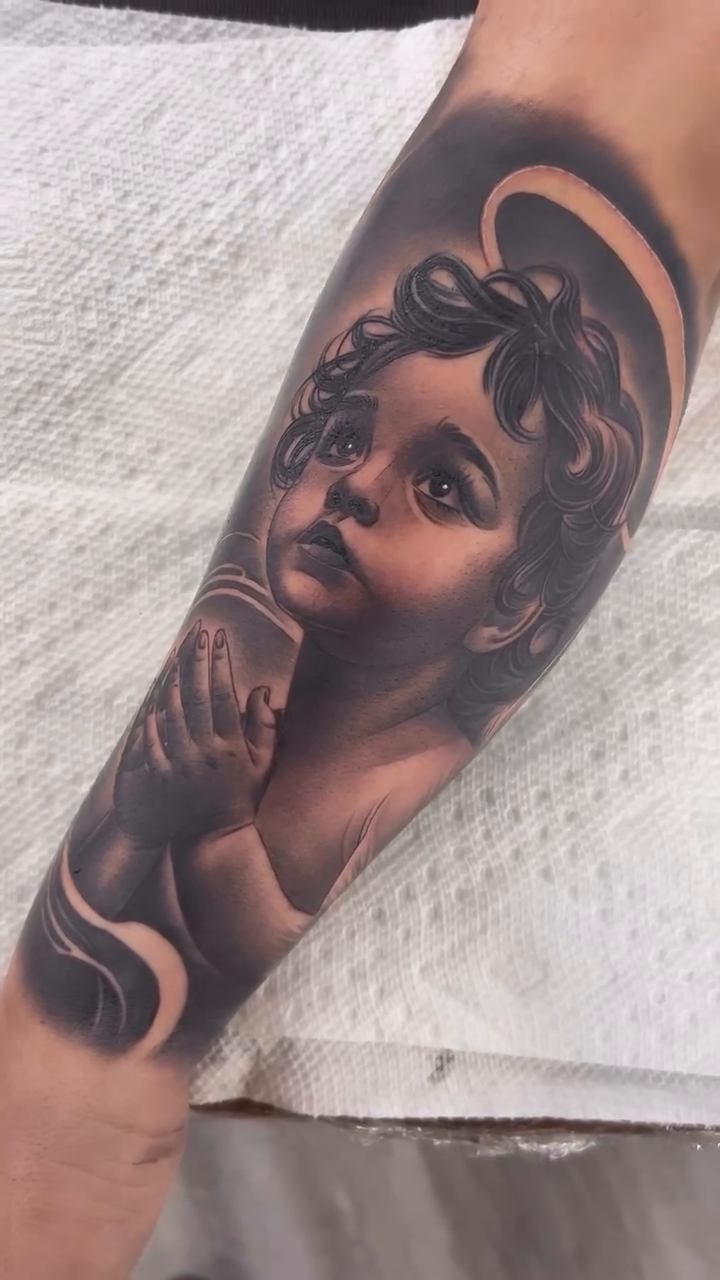 Tattoo by @eyesicktattooos — realism, black_and_grey