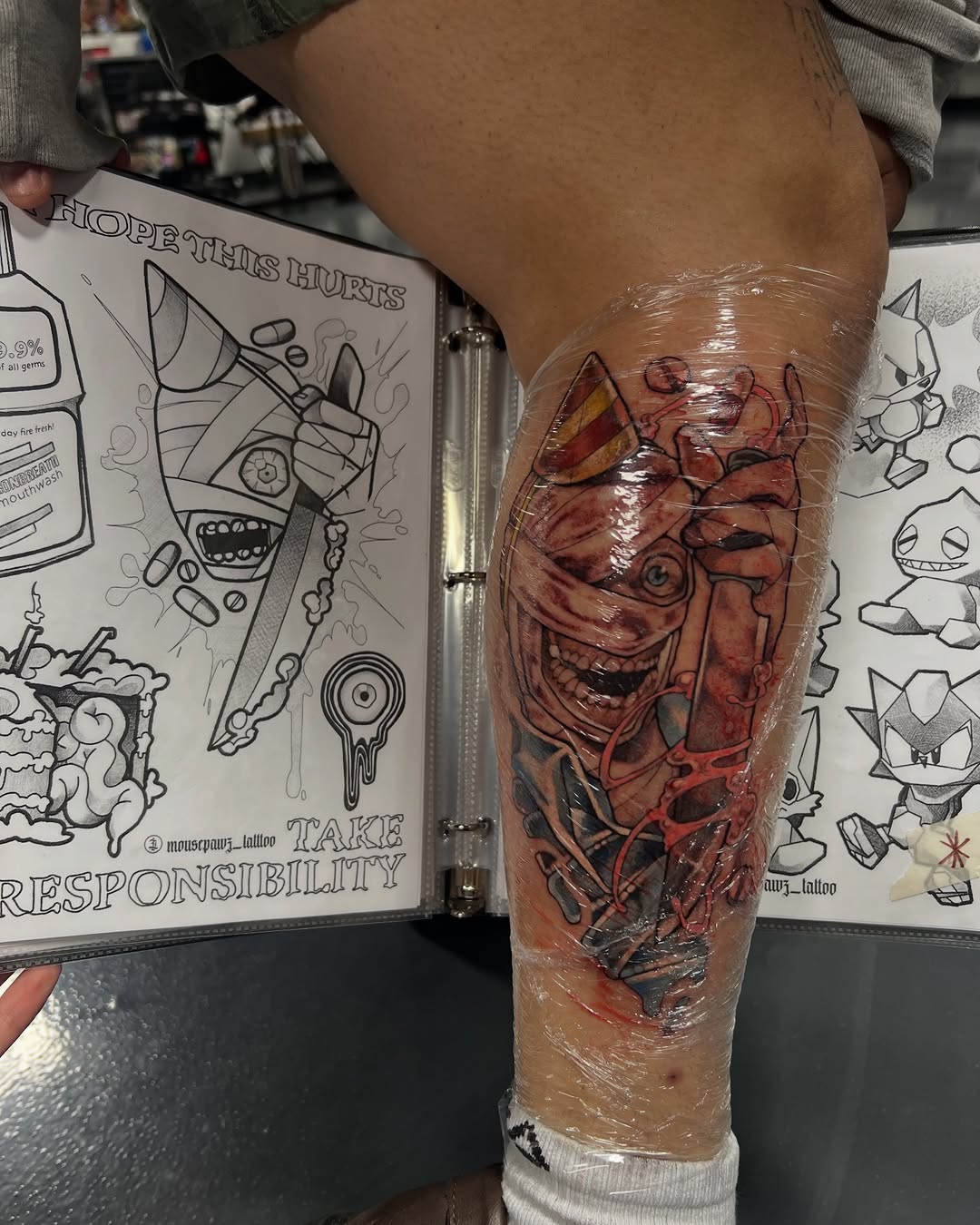 Tattoo by @mousepawz_tattoo β new_school, trash_polka