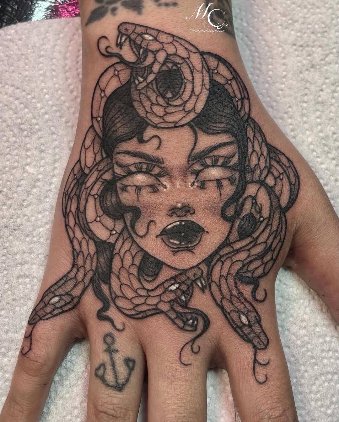 Tattoo by @moonlitequeentattooist — neo_traditional, black_and_grey