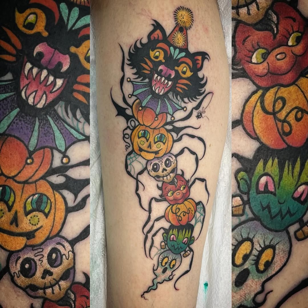 Tattoo by @la_ciscolita — new_school, halloween