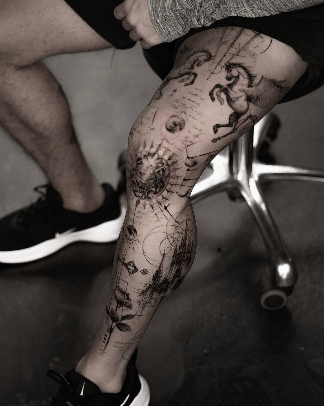 Tattoo by @ron.alvarez_tattoo — black_and_grey, illustrative