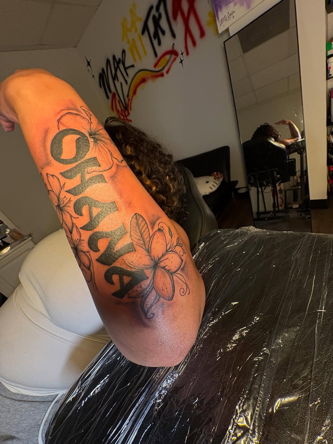 Tattoo by @mariamancc โ lettering_script, blackwork