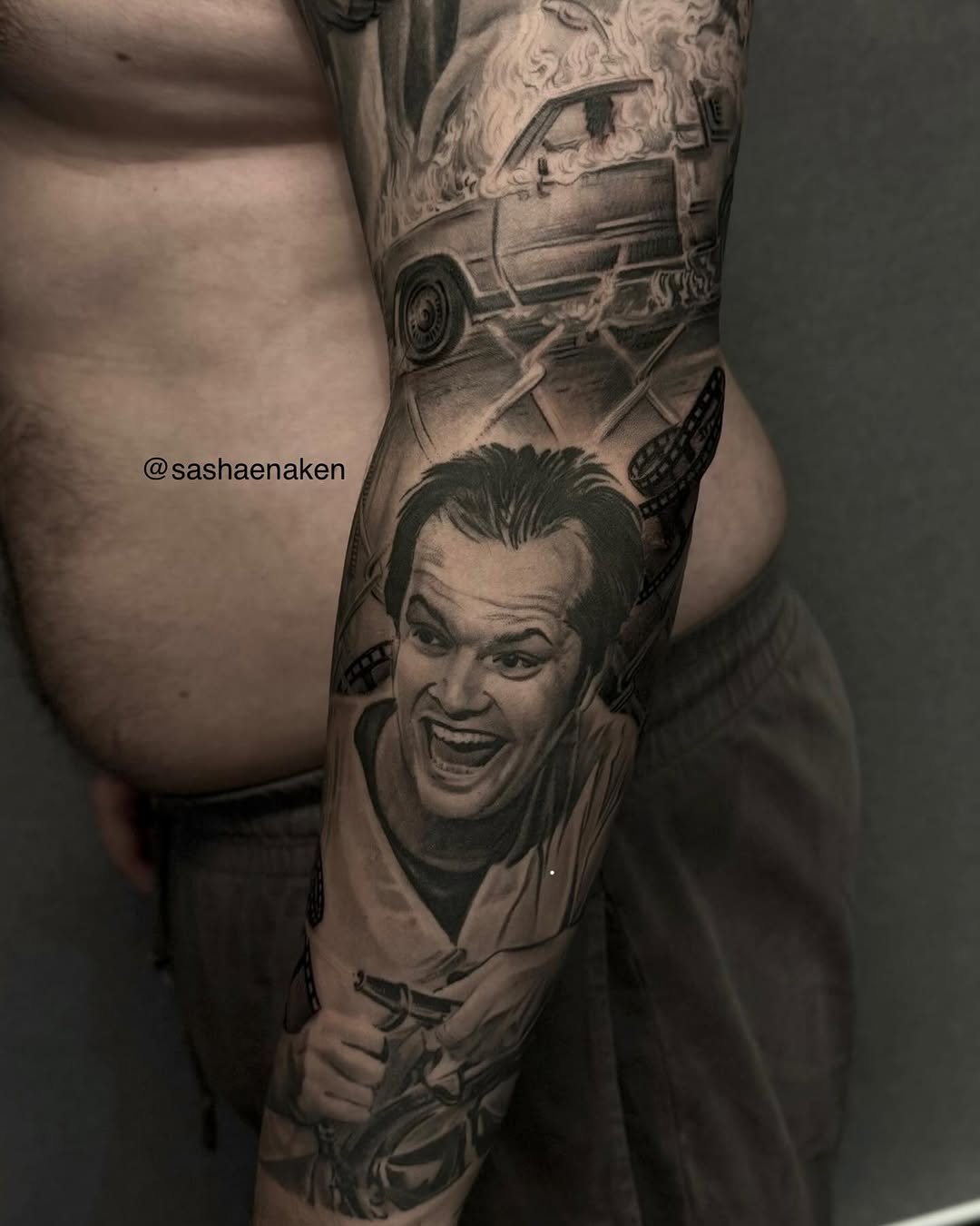 Tattoo by @sashaenaken — realism, black_and_grey