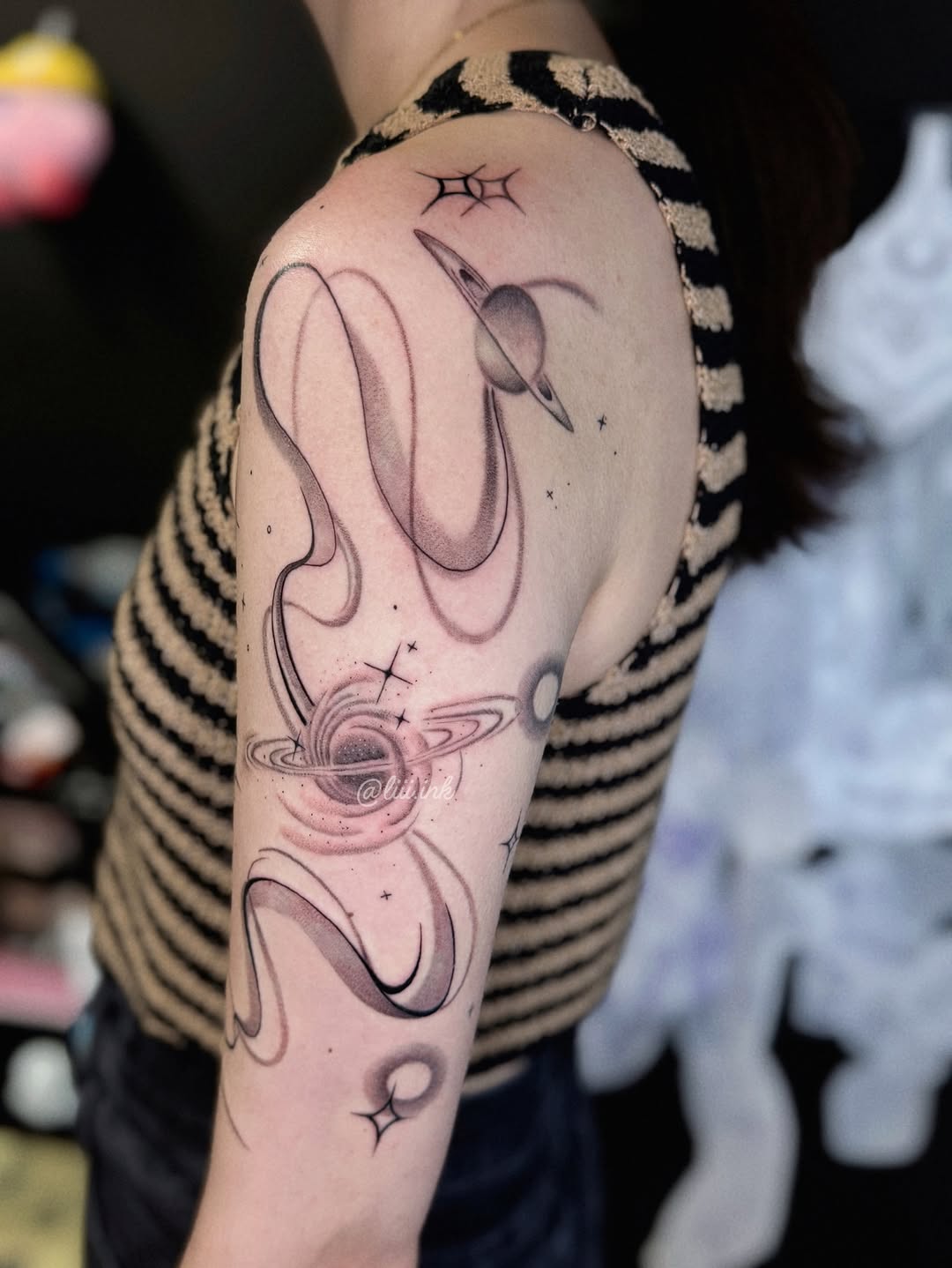 Tattoo by @liii.ink — fine_line, black_and_grey